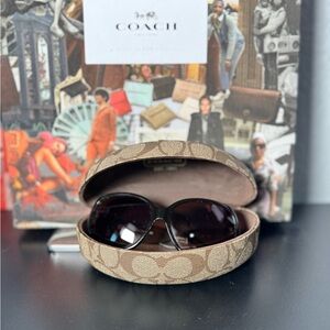 Coach Black Sunglasses with Tan Case